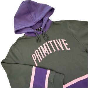Primitive Skateboarding Men's Hoodie Navy/Green Sz Medium Zip Pockets